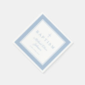Modern Baby Blue Religius Cross Boy Baptism スタンダードカクテルナプキン (角)