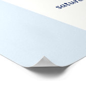 Modern Baby Blue Stripe Heart Valentine Welcome ポスター (角)