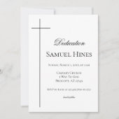 Modern Baby Dedication Invitation Cross Template 招待状 (正面)