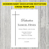 Modern Baby Dedication Invitation Cross Template 招待状