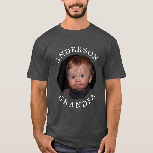 Modern Baby Face Personalized Child Photo Grandpa  Tシャツ (正面)