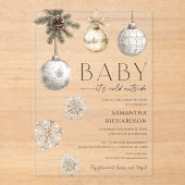 Modern Baby it's cold outside gender neutral アクリル招待状 (正面)