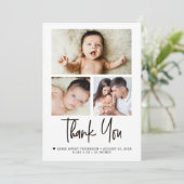 Modern Baby Photo Collage Newborn Thank You Card サンキューカード (スタンド正面)