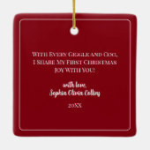 Modern Baby Photo First Christmas as Grandparents セラミックオーナメント (裏面)