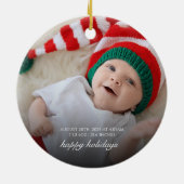 Modern Baby Photos First Christmas Holiday セラミックオーナメント (裏面)