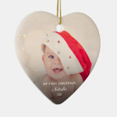 Modern Baby Photos First Christmas Personalized セラミックオーナメント (右)