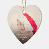 Modern Baby Photos First Christmas Personalized セラミックオーナメント (左)