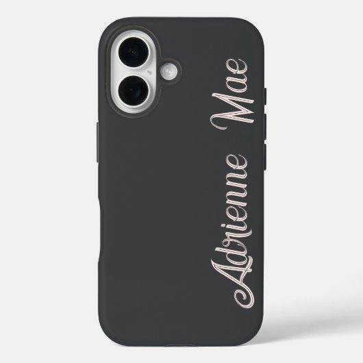 Modern Baby Pink Blush Script Monogram Name Case-Mate iPhoneケース (裏面)