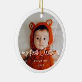 Modern Baby's first Christmas photo セラミックオーナメント (右)