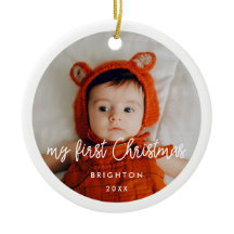 Modern Baby's first Christmas photo