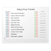 Modern Babysitting Tracker Task Planner ノートパッド (正面)