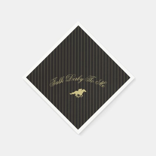 Modern Back & Gold Race Horse Derby Party スタンダードカクテルナプキン (角)