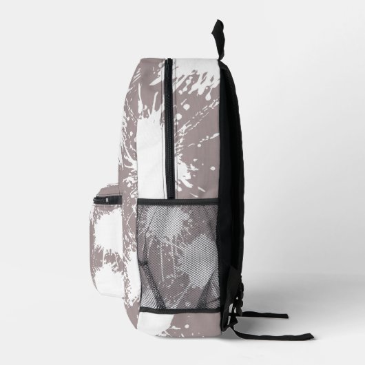Modern Backpack – Ash Grey & White  プリントバックパック (右)