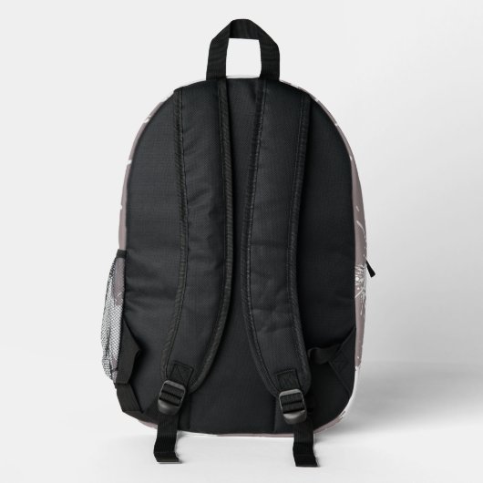 Modern Backpack – Ash Grey & White プリントバックパック (裏面)