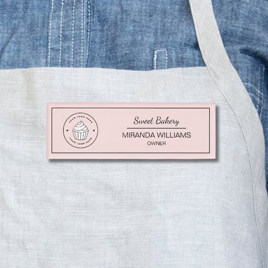 Modern Bakery Custom Logo Pink 名札