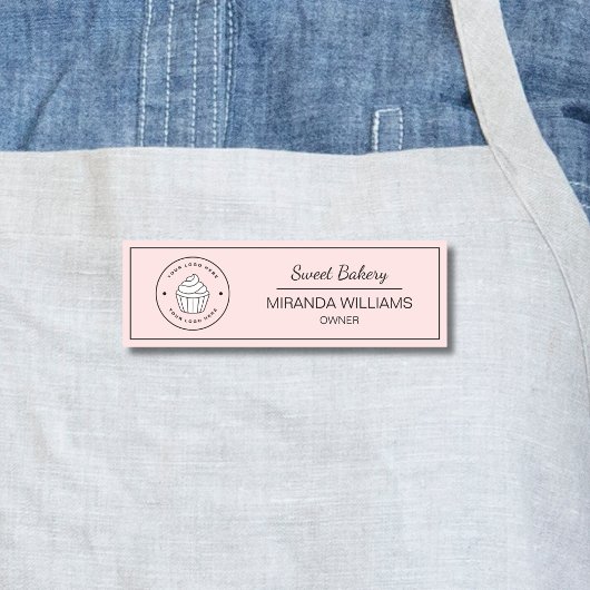 Modern Bakery Custom Logo Pink 名札