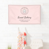 Modern Bakery Custom Logo Pink 横断幕 (インサイチュ)