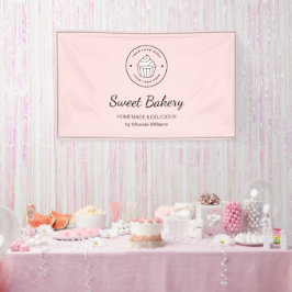 Modern Bakery Custom Logo Pink 横断幕