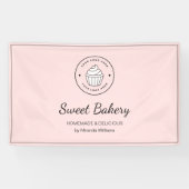 Modern Bakery Custom Logo Pink 横断幕 (横)