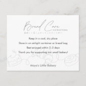 Modern Bakery Line Art Bread Care Instructions サンキューカード (正面)