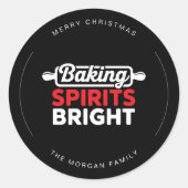 Modern Baking Spirits Bright Christmas ラウンドシール (正面)