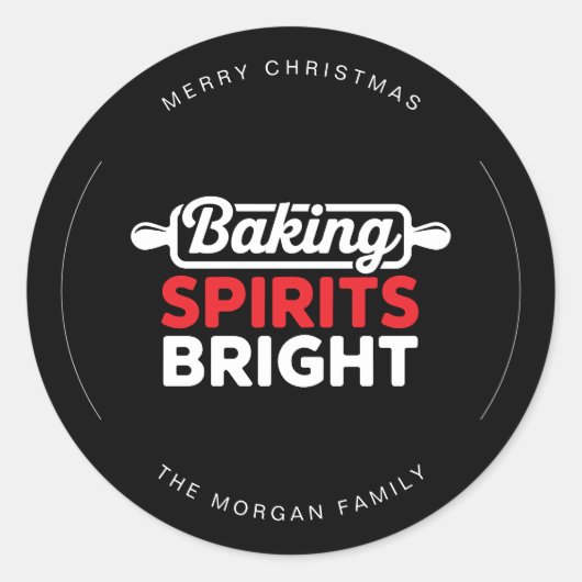 Modern Baking Spirits Bright Christmas ラウンドシール (正面)