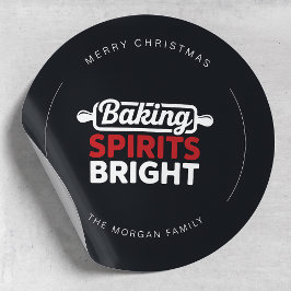 Modern Baking Spirits Bright Christmas ラウンドシール