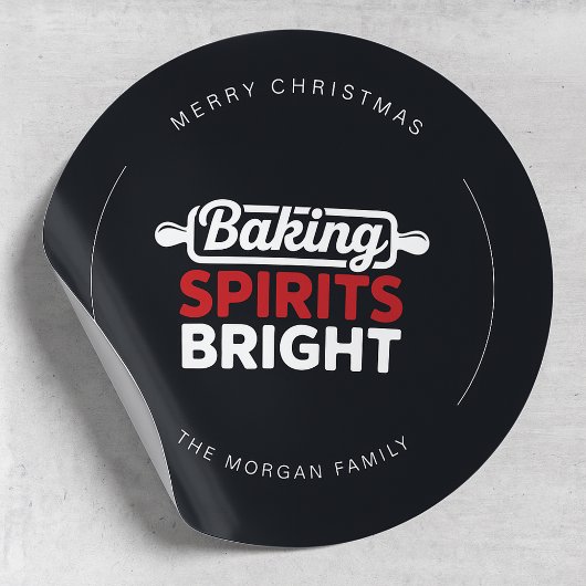 Modern Baking Spirits Bright Christmas ラウンドシール