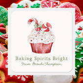 Modern Baking Spirits Bright Cute Cupcake Food スクエアシール