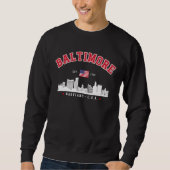 Modern Baltimore Maryland Urban Skyline スウェットシャツ (正面)