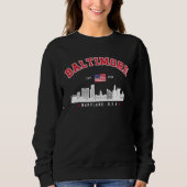 Modern Baltimore Maryland Urban Skyline スウェットシャツ (正面)