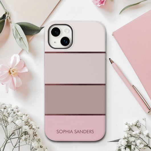 Modern band | Elegant Pastel Pink for her Case-Mate iPhoneケース