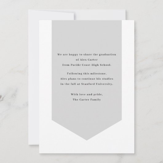 Modern Banner Graduate Announcement 招待状 (裏面)