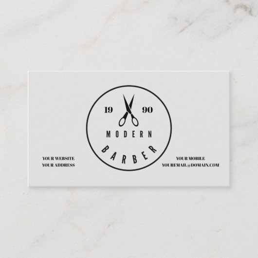 'Modern Barber' Business Card 名刺 (正面)
