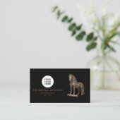 Modern Barber Shop Bronze BearMustang ロゴ QRコード 名刺 (スタンド正面)