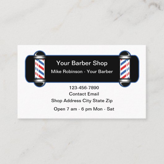 Modern Barber Shop Lights Theme 名刺 (正面)