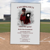 Modern Baseball Catching Fifty Men's 50th Birthday 招待状