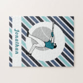 Modern Baseball Softball Player Striped His Name ジグソーパズル (横)