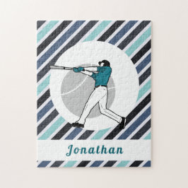 Modern Baseball Softball Player Striped His Name ジグソーパズル