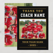 Modern Baseball Team Photo Coach サンキューカード (正面/裏面)