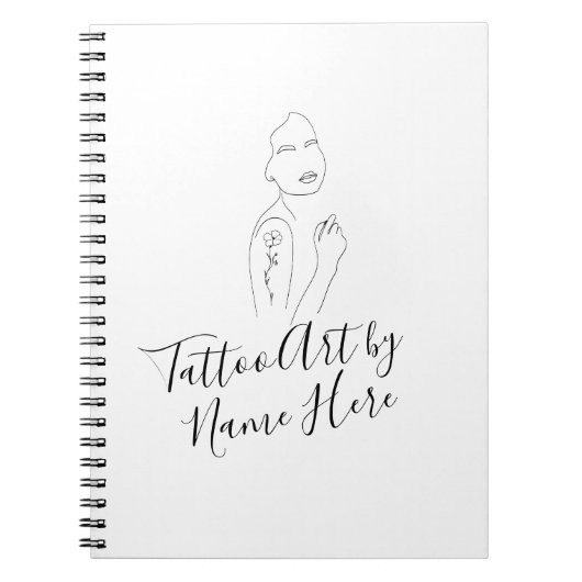 Modern Basic Tattoo ART studio script typography ノートブック (正面)