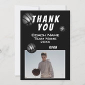 Modern Basketball Ball Photo Thank you Coach サンキューカード (正面)