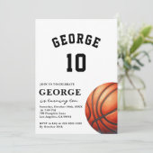 Modern Basketball sports Invite, Boy Birthday kids 招待状 (スタンド正面)