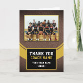Modern Basketball Team Coach Photo サンキューカード (正面)