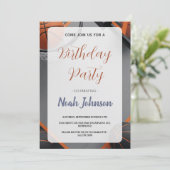 Modern Basketball-Themed Birthday 招待状 (スタンド正面)