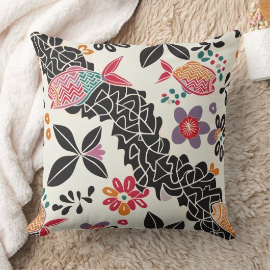 Modern Batik Fish Pattern クッション (ブランケット)