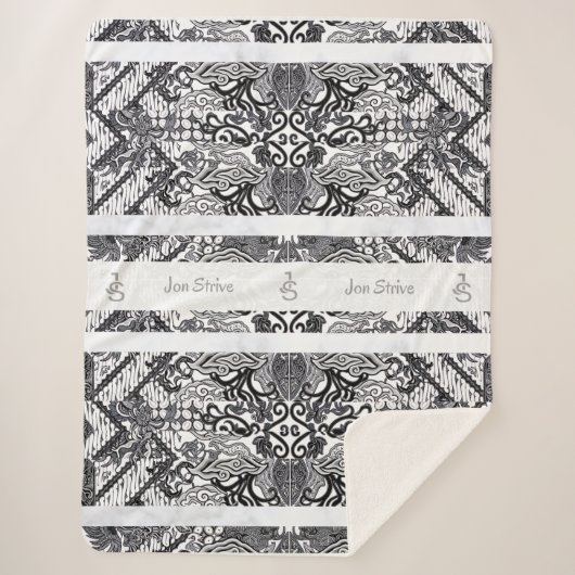 Modern BATIK Pattern シェルパブランケット (正面)