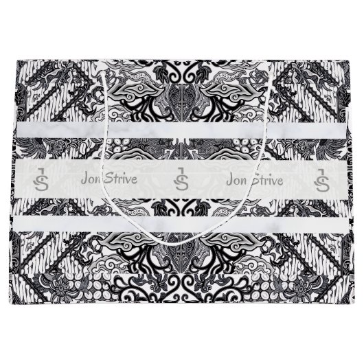 Modern BATIK Pattern ラージペーパーバッグ (正面)