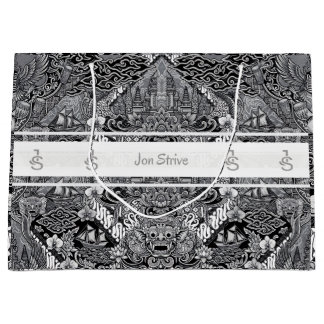 Modern BATIK Pattern ラージペーパーバッグ