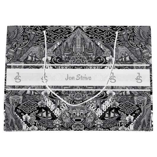 Modern BATIK Pattern ラージペーパーバッグ (正面)